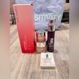 Estée Lauder & Clinique Skincare Bundle | Nutritious Essence Lotion + Moisture S